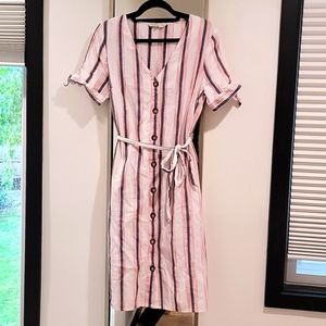 Striped Cotton Button Down Dress